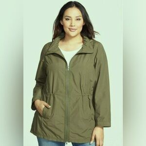 Eileen Fisher Women’s Organic Cotton/Nylon Weather Resistant Full Zip Jacket 1X